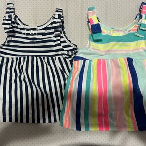 Carter's Navy and Multicolor Striped Dresses